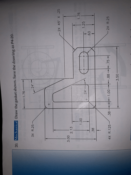 Solved How Do I Do This Autocad Drawing Draw The Gasket