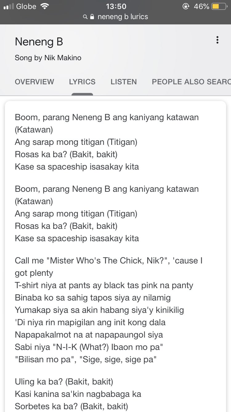 Pauline On Twitter Had The Time To Read The Lyrics Of Neneng B