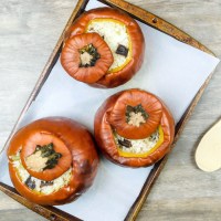 Stuffed Pumpkin with Rice and Mushroom