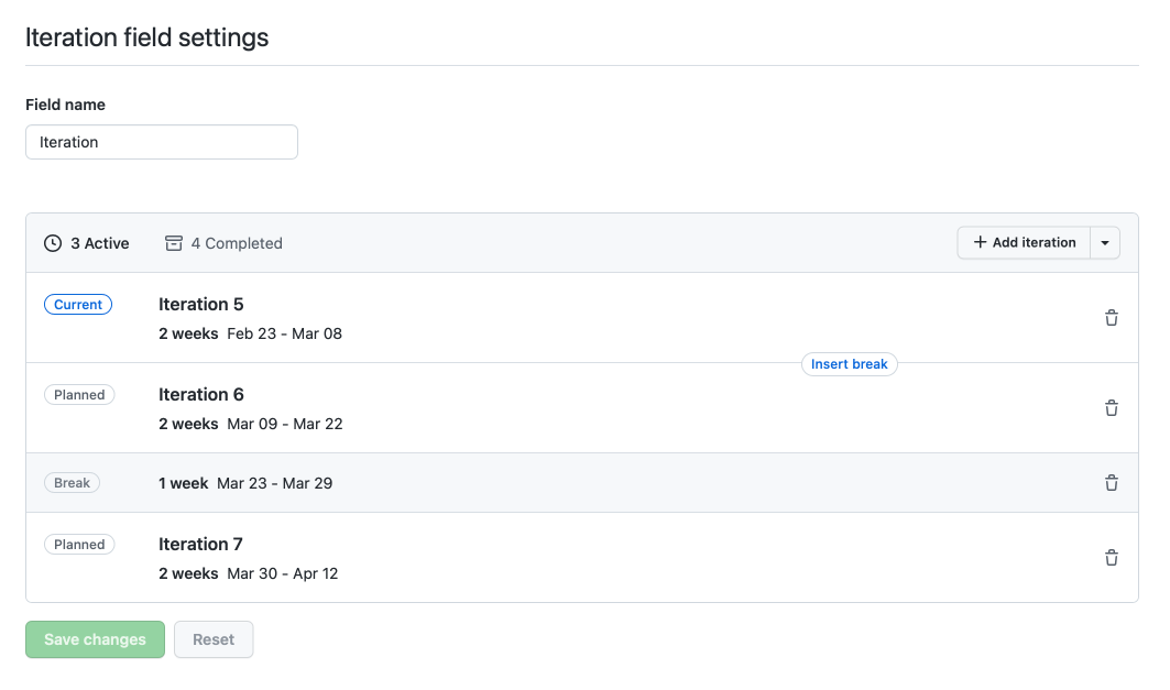 adding an iteration break