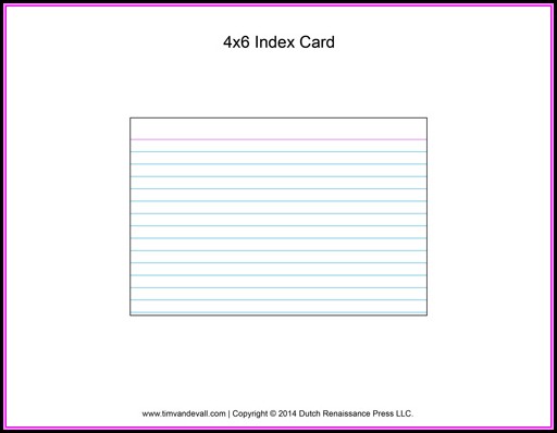 4x6 Index Card Template