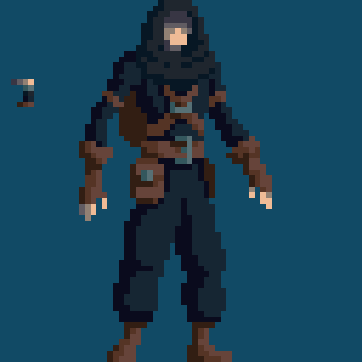 [OC][NEWBIE][CC]64x64 thief character I made as my fist pixel art