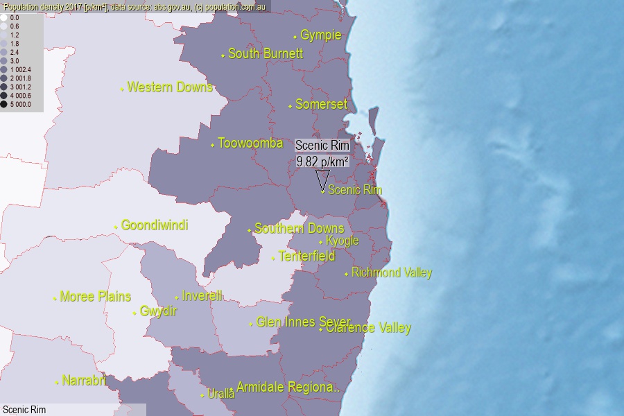 Scenic Rim Regional Council, QLD population (LGA)