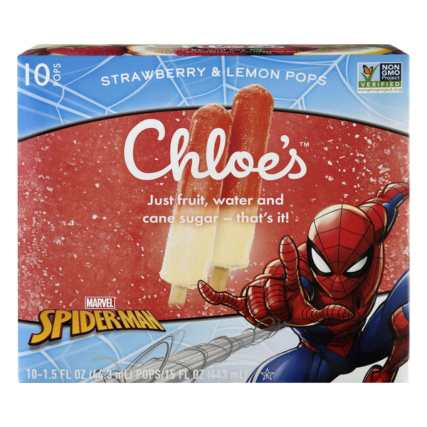 Save on Chloe's Ice Pops Spiderman Strawberry & Lemon - 10 ct Order Online  Delivery | Giant