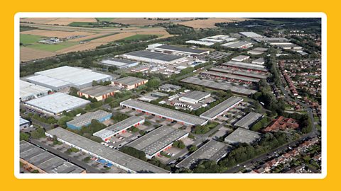 Aerial view of an industrial estates