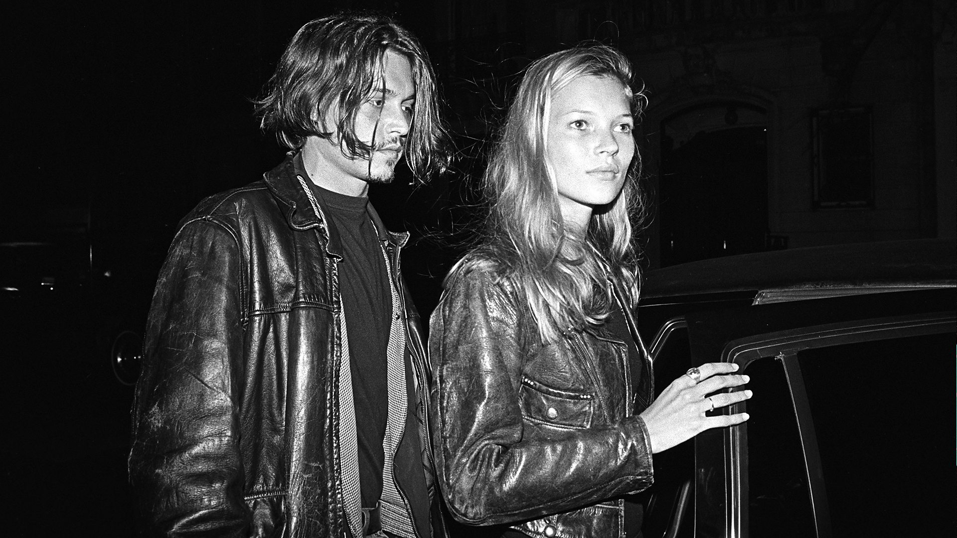 A photo of Kate Moss and Jonny Depp from 1994