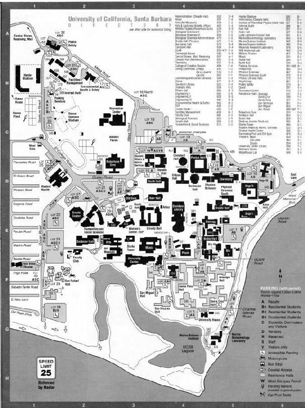 UCSB Campus Map Printable View