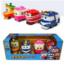 Игровой набор из мультика "Паровозик Облачко"-Паровозик Локо, Нуби, Робин...POBOT TRAINS