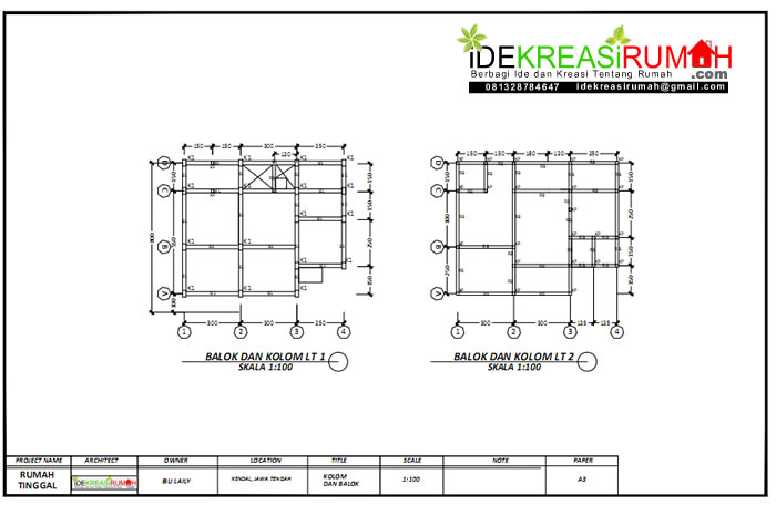 Cara Membuat Denah Rencana Balok Lantai - IMAGESEE