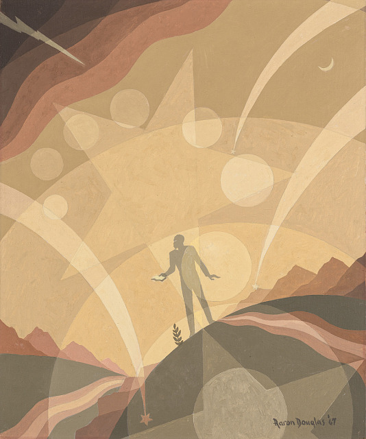 Aaron Douglas, Inspiration, 1967, oil on canvas panel, Smithsonian American Art Museum, Gift of Steven L. Jones in memory of his father Dr. William M. Jones Sr., Chicago educator and a storyteller for the soul, and museum purchase through the Luisita L. and Franz H. Denghausen Endowment, 2024.36