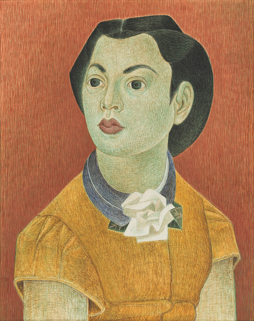 Miné Okubo, Portrait Study, ca. 1937, tempera on hardboard, Smithsonian American Art Museum, Museum purchase through the Luisita L. and Franz H. Denghausen Endowment, 2023.46.1, © 2023, The Miné Okubo Charitable Corporation