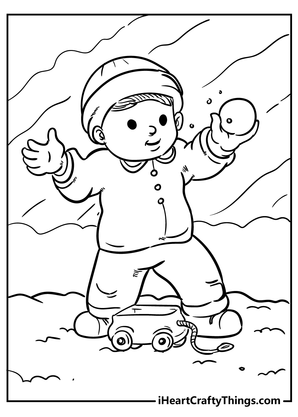 snow coloring pages for boys free download