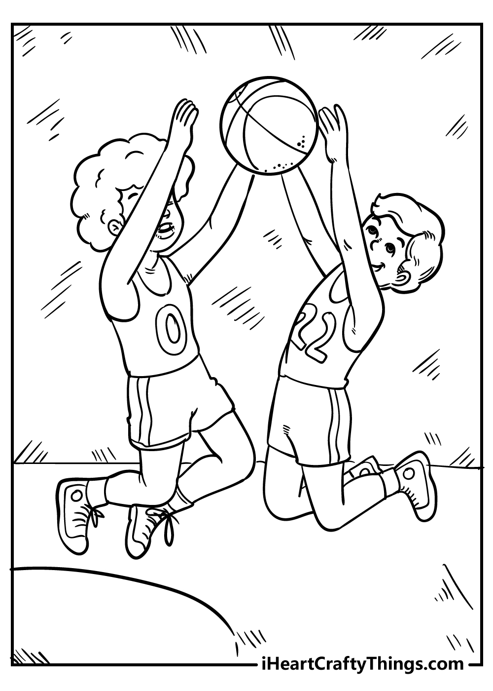 boys playing basketball coloring pages free printable