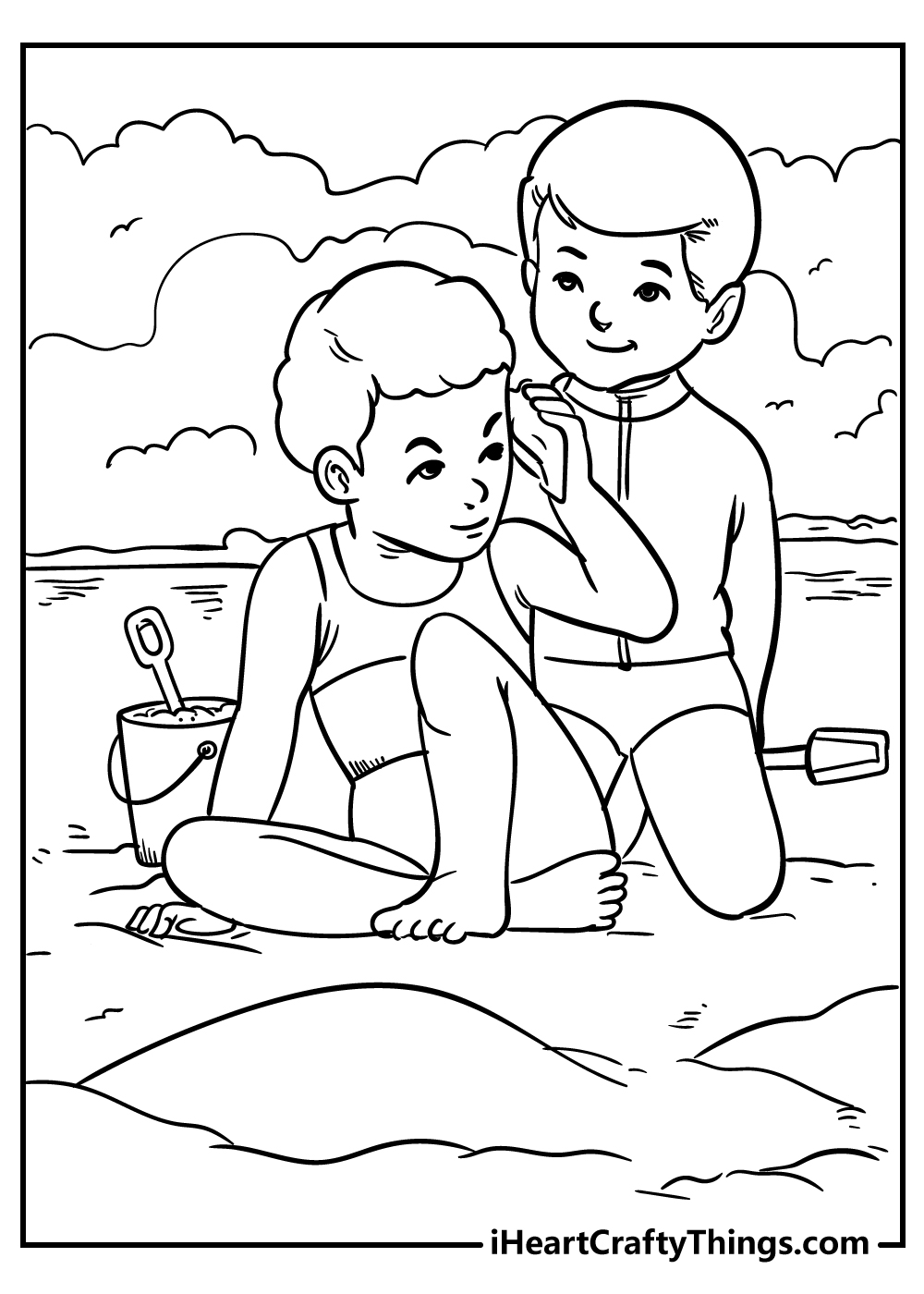 boys on the beach coloring pages free download