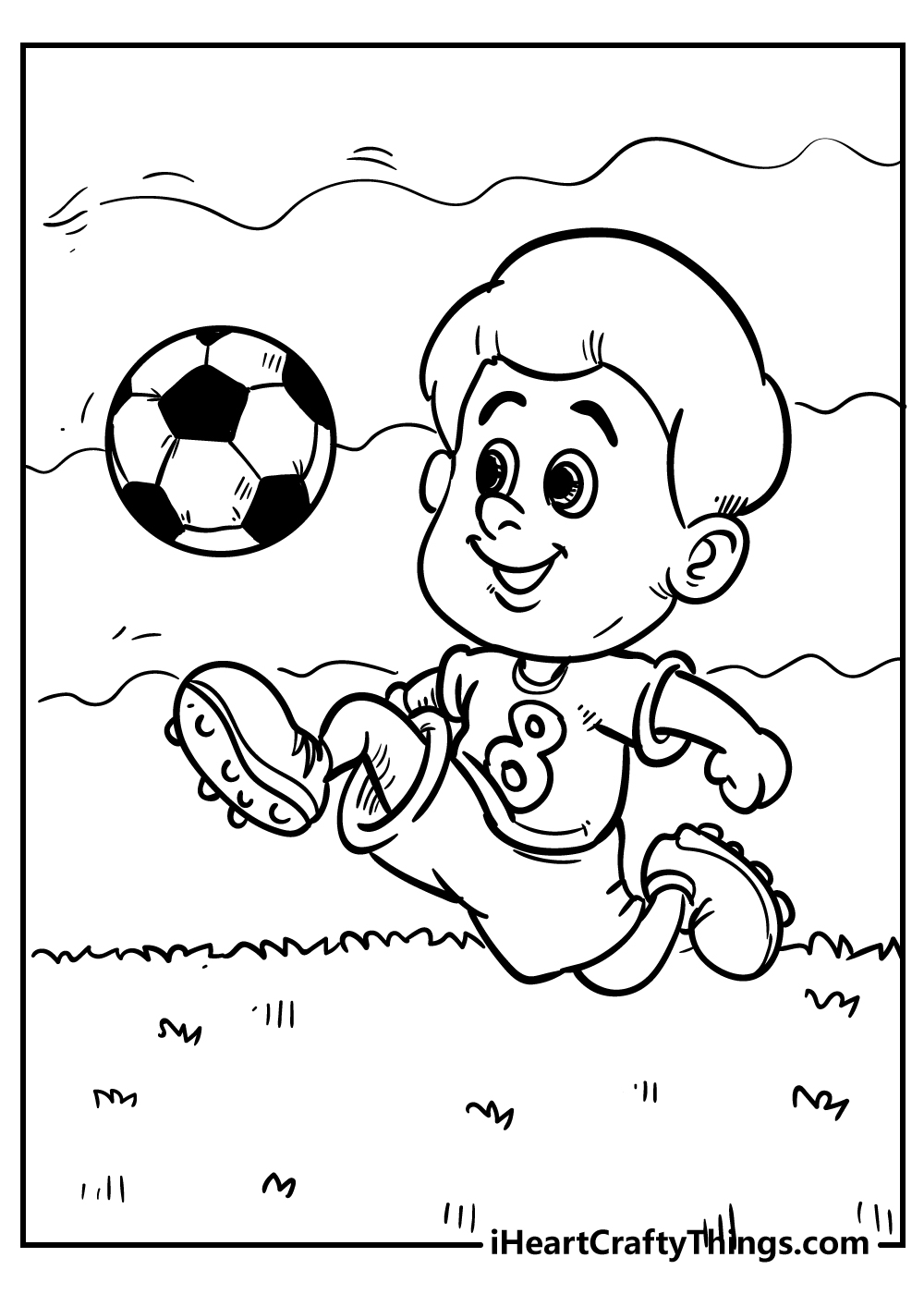 boy playing football coloring pages free download