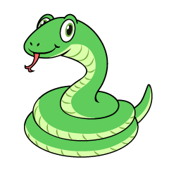 Coiled Green Snake