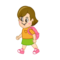 Walking Girl with Bag