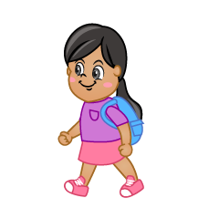 Walking Girl with Bag