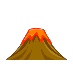 Volcán con Flujo de Lava