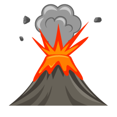 Erupting Rocky Volcano