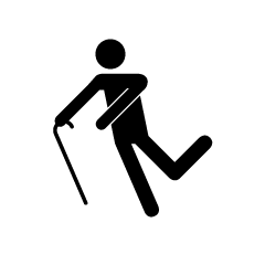 Old man falling over Pictogram