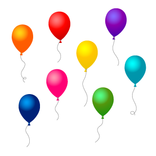 A lot of colorful balloons floating in the air