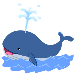 Cute Whale in the Sea