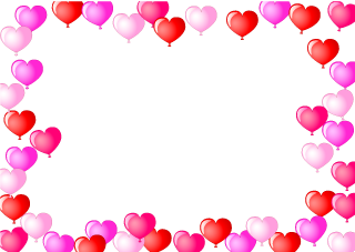 Many Heart Balloons Border