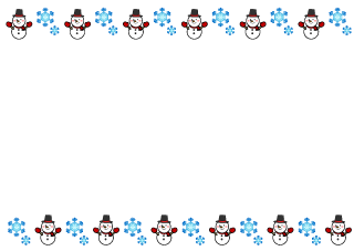 Snowflake and Snowman Border