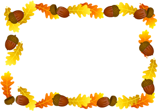 Acorns and Autumn Leaves Border