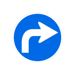 Turn Right Ahead Sign