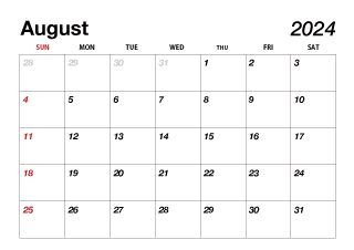 August 2024 Calendar