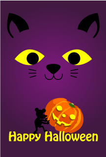 Cat and Mouse Halloween Card