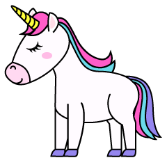 Unicorn with Close Eyes