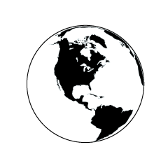 America Earth Black and White