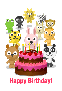 Cute animals Happy Birthday