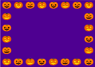 Pumpkins Border Purple