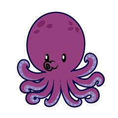 Cute Purple Octopus