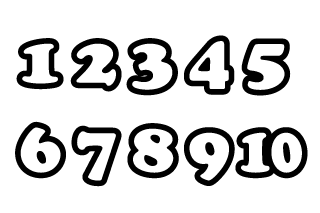 Bold Number Chart Black and White