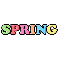 Pale Colored SPRING Text