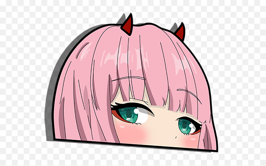 Zero Two Peeker - Zero Two Peeker Emoji,Zero Two Emoji