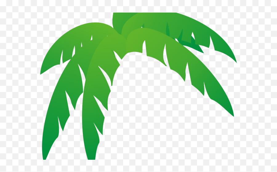 Green Leaves Clipart Jungle Leaf - Cartoon Palm Tree With Transparent Background  Png,Palm Frond Png - free transparent png images 