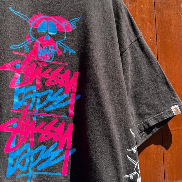 Stüssy &Bape Collaboration Tee