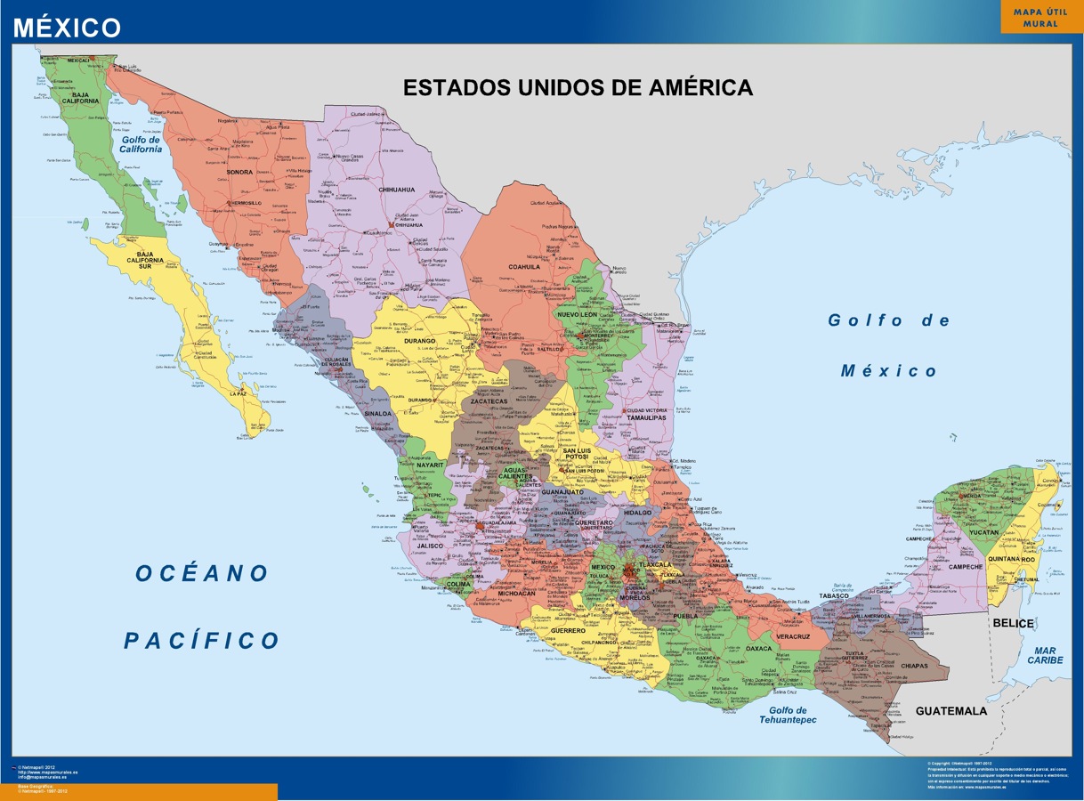 Mapa de México con nombres