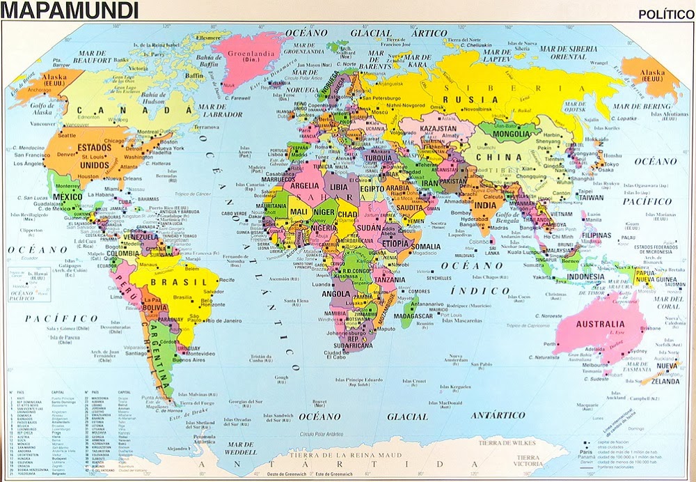 Mapa mundial con nombres