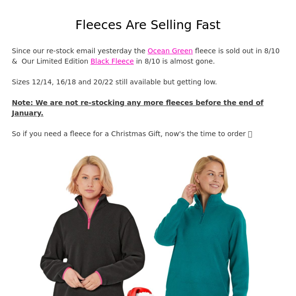 Fleece Re-stock Update📢