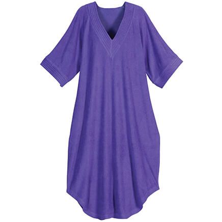 V Neck Purple Terry Caftan by Sawyer Creek™-372658