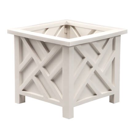 White Chippendale Planter-329156