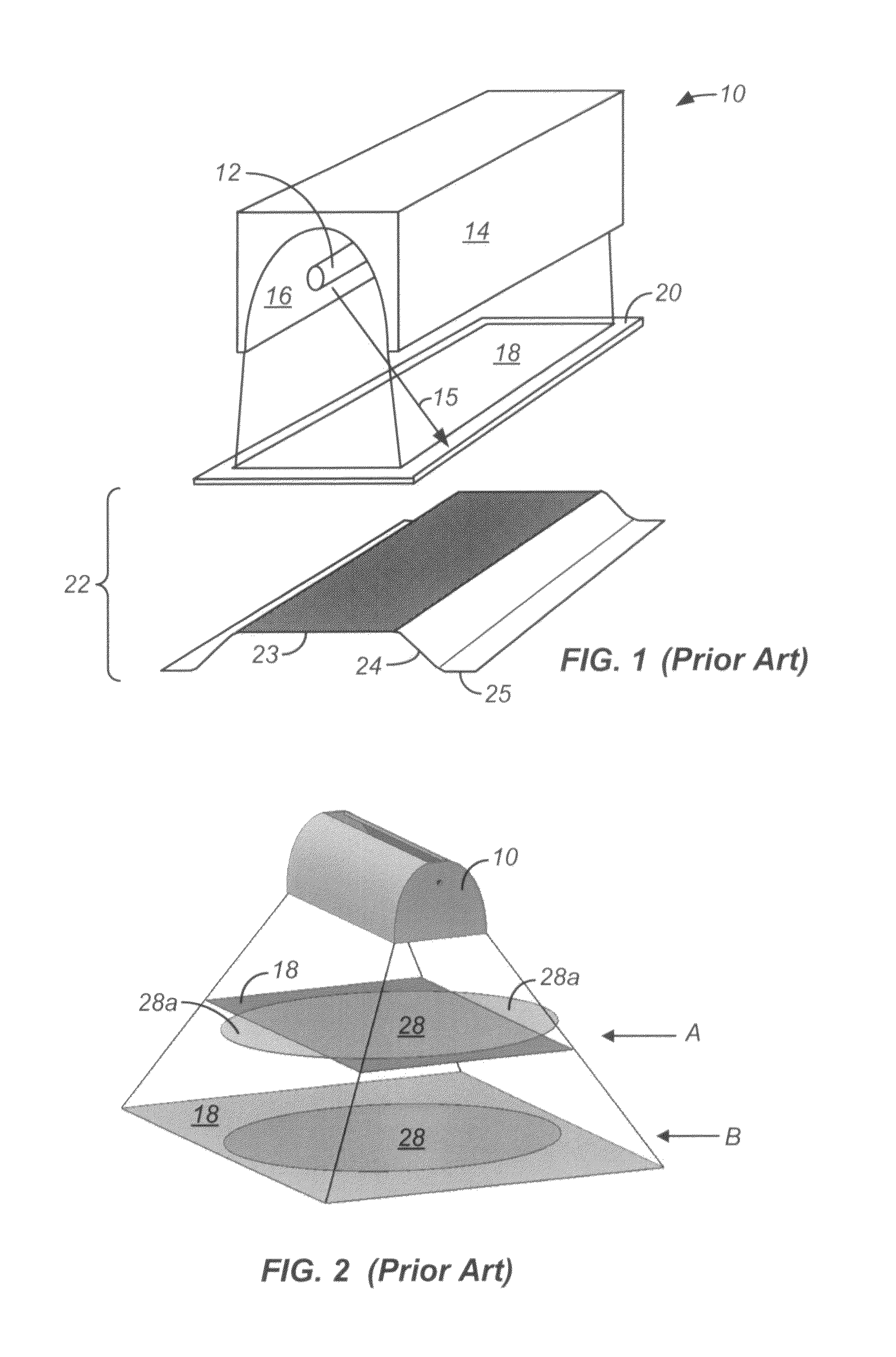 Apparatus and method for exposing a substrate to UV radiation using asymmetric reflectors