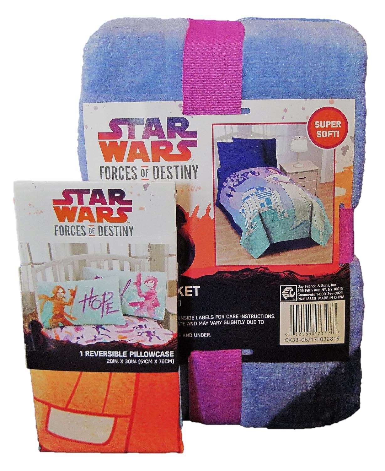 Jay Franco Star Wars Forces of Destiny Twin Plush Blanket and Pillowcase Bundle